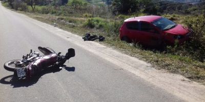 MATÉRIA COMPLETA E FOTOS: acidente entre carro e moto resulta em morte, na ERS-350 em Chuvisca