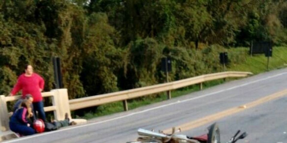 Motociclista fica ferido em acidente na BR-392 em Canguçu