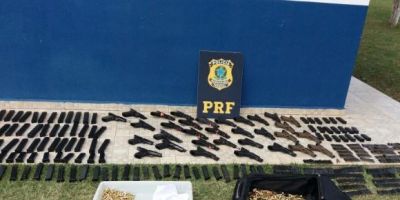 Polícia Rodoviária Federal apreende armas que eram levadas para o Rio de Janeiro