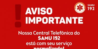 Central telefônica 192 do Samu está normalizada em São Lourenço do Sul