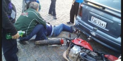 Motociclista sofre lesões em acidente no centro de Canguçu