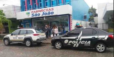 Farmácia é assaltada na tarde deste sábado em São Lourenço do Sul