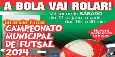 No próximo domingo acontece a grande final do Campeonato de Futsal de Dom Feliciano 2014