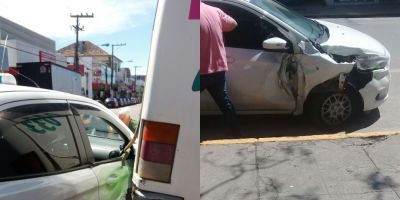 Taxista tem mal súbito e bate em ônibus estacionado no centro de Camaquã