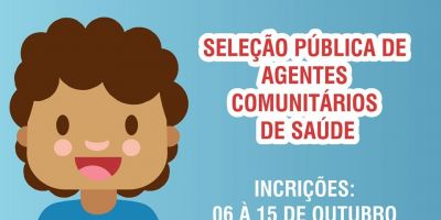 Abertas inscrições para Seleção Pública de Agente Comunitário de Saúde em São Lourenço do Sul