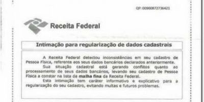 Receita Federal alerta para golpe da regularização de dados cadastrais 
