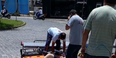 Ciclista fica ferido em acidente de trânsito no centro de Camaquã