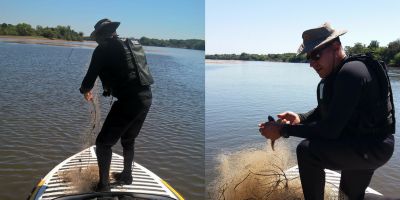 Sema apreende redes de pesca no Parque Estadual do Camaquã