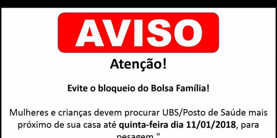 ATENÇÃO: evite o bloqueio do Bolsa Família