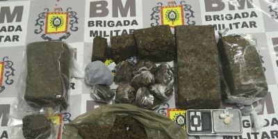 Brigada Militar efetua prisões e apreende mais de 2Kg de maconha em São Lourenço do Sul