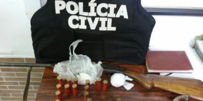 Polícia Civil apreende arma, munições e droga em sítio às margens da BR-116, no Km 343