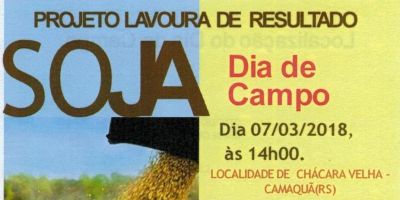 Projeto Lavoura de Resultado tem Dia de Campo sobre soja em Camaquã