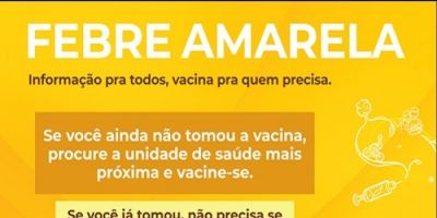 Segundo caso importado de febre amarela é registrado no RS