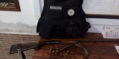 Polícia Civil apreende armas e munições e prende homem no interior de Mariana Pimentel