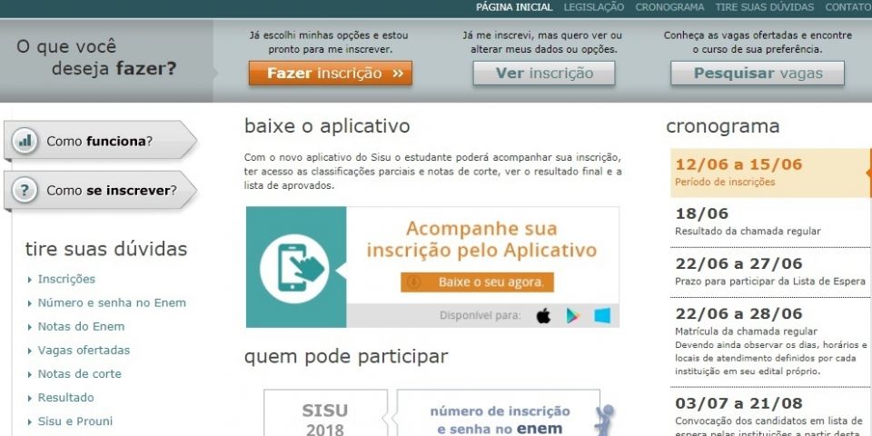 Termina amanhã prazo de inscrição do Sisu