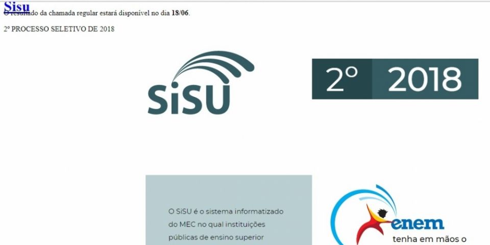 MEC divulga hoje resultado do Sisu