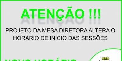 Sessões da Câmara de Camaquã passarão a começar uma hora mais cedo