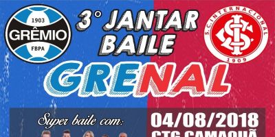 3º Jantar Baile Grenal acontecerá dia 4 de agosto, no CTG Camaquã