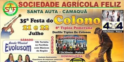 35ª Festa do Colono e 8ª Típica Pomerana ocorre neste fim de semana; confira a programação