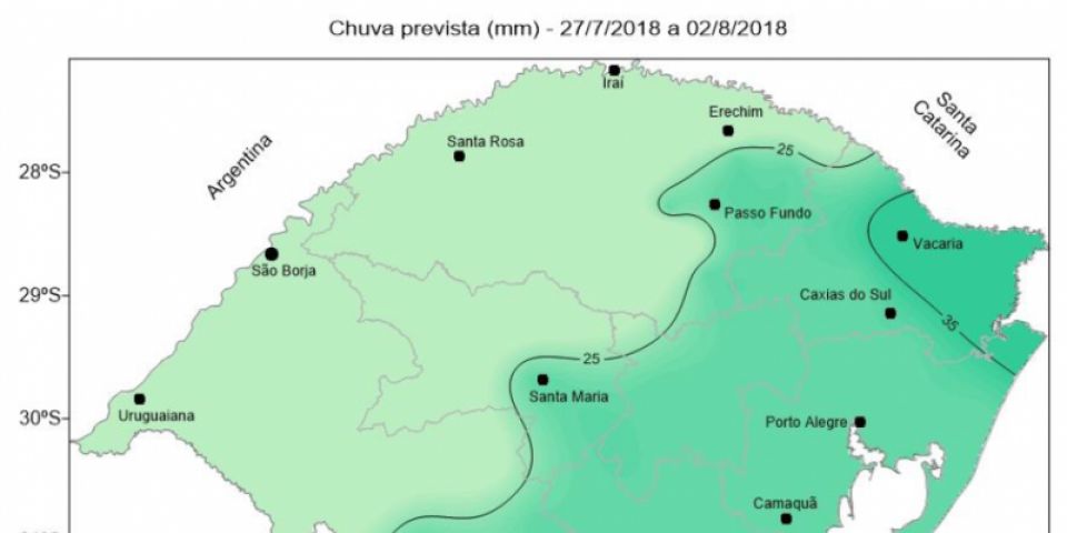 Previsão é de frio e tempo firme na próxima semana no RS