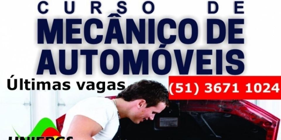 Inscrições abertas em Camaquã para o Curso de Mecânico de Automóveis