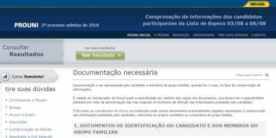 Começa prazo para entrega de documentos da lista de espera do Prouni