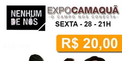 Show com Nenhum de Nós é nesta sexta (28) na ExpoCamaquã 2018