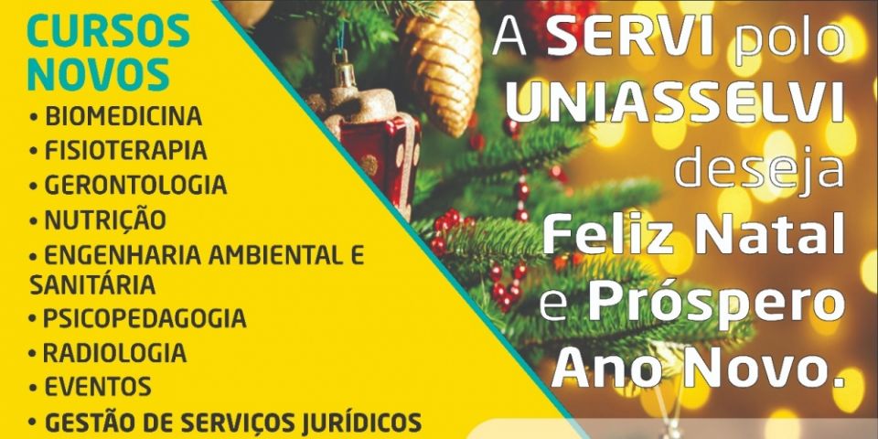 Servi Polo da Uniasselvi deseja um Feliz Natal e próspero Ano-Novo
