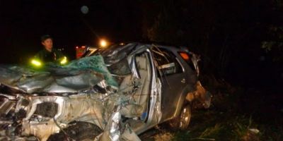 São Lourenço do Sul - motorista morre após perder o controle do veículo e se chocar em árvores, na BR-116