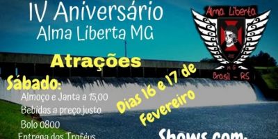 IV Aniversário Alma Liberta Moto Grupo ocorre em Camaquã, nos dias 16 e 17 de fevereiro