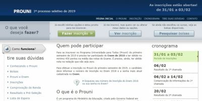 Inscrição no ProUni pode ser feita até este domingo