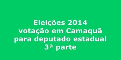 Saiba como foi a votação em Camaquã para os candidatos a deputado estadual (3ª parte)