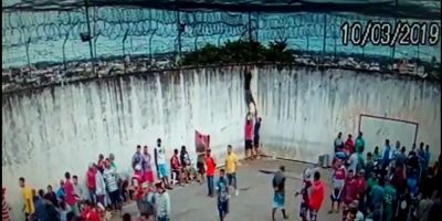 VÍDEO: detento tenta fugir escalando muro do Presídio Estadual de Camaquã