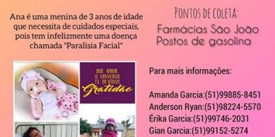 Grupo de estudantes faz campanha em Camaquã para ajudar criança que sofre de paralisia infantil