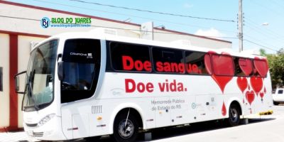 Em parceria com a ACT, a unidade móvel do Hemocentro está em Camaquã realizando coleta de sangue