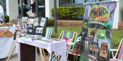 Artesãs realizam exposição no calçadão central São Lourenço do Sul