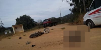 Motociclista morre em acidente com caminhão no interior de Cerro Grande do Sul