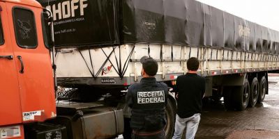 Receita Federal apreende carreta transportando contrabando do Uruguai