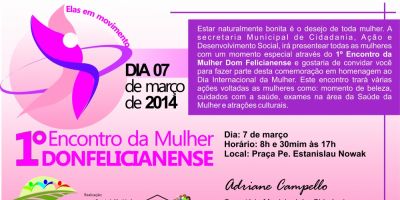 Convite para o 1º Encontro da Mulher Donfelicianense