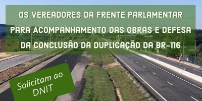 Frente Parlamentar solicita iluminação na BR-116, em toda extensão do Bairro São Carlos em Camaquã