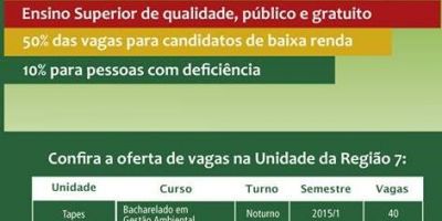 Confira nas imagens as ofertas de vagas da Unidade da Uergs de Tapes