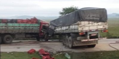 Acidente com caminhões deixa feridos na BR-116, entre Camaquã e Cristal