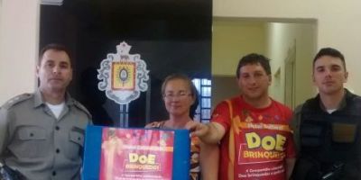 São Lourenço do Sul - BM participa  da campanha “# Compartilhe Solidariedade. Doe brinquedos e ganhe sorrisos”