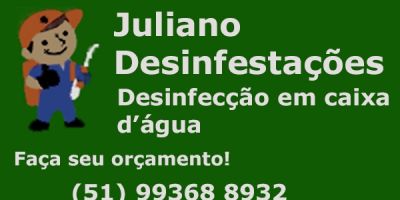 Quer fazer limpeza de sua caixa d'água? Entre em contato com a Juliano Desinfestações