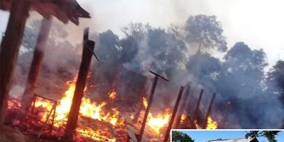 Casa é destruída por incêndio no interior de Dom Feliciano 