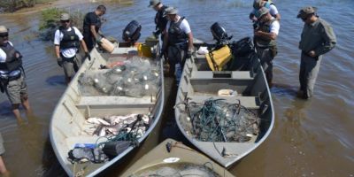 Comando Ambiental apreende 41.380 metros de rede na Lagoa do Casamento