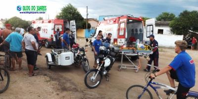 Acidente envolvendo 2 motos e um caminhão deixa uma mulher ferida no bairro Viégas, em Camaquã