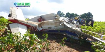 Avião choca-se em rede de alta tensão causando a morte do piloto, no interior de Sentinela do Sul