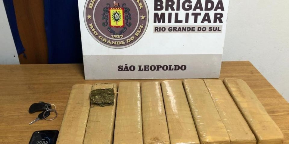 Brigada Militar apreende mais de oito quilos de maconha em São Leopoldo