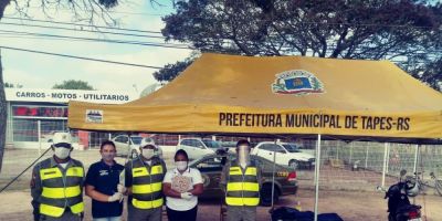 Brigada Militar de Tapes apoia Executivo Municipal em blitz contra a covid-19 